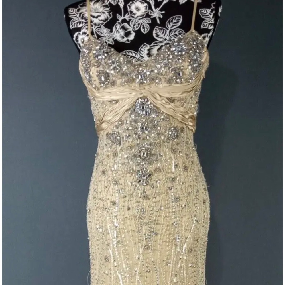Dulce Jovani Gold Sequins Dress Size 6